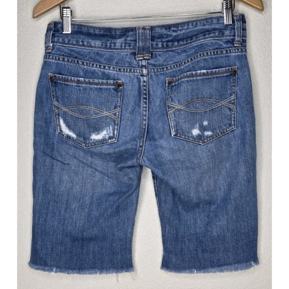 Abercrombie & Fitch Women 6 Denim Jean Bermuda Shorts Distressed‎ Low Rise Y2K